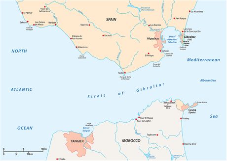 Algeciras poslednja španska odbrana,Telegraf u Seuti, Seut, Seuta, Španija, Migranti, Maroko, Mapa