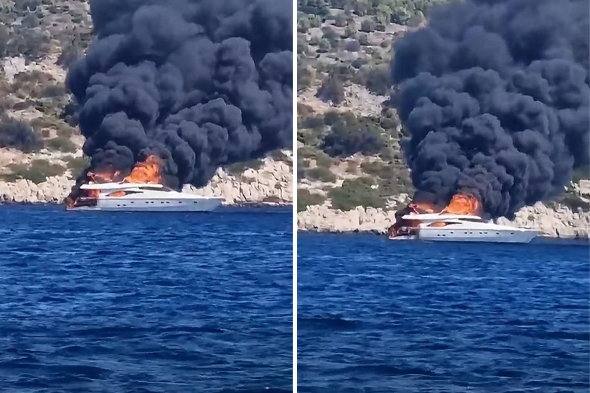 Gori jahta na Jadranskom moru! Dramatičan snimak se širi društvenim mrežama, vatrogasci hitno izašli na teren