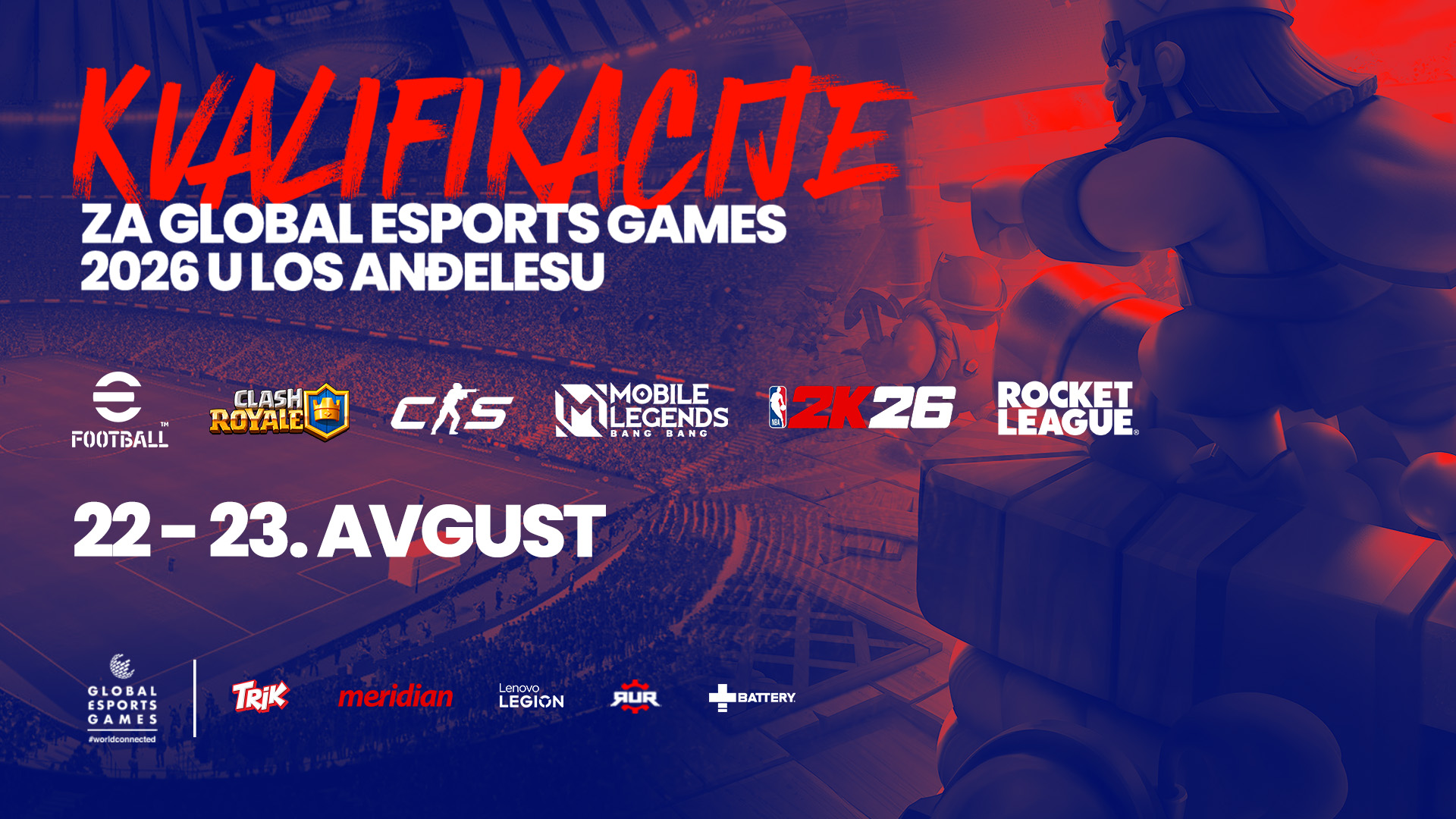Marko Roksić i Mateja Milošević su se plasirali na Global Esports Games u Los Anđelesu