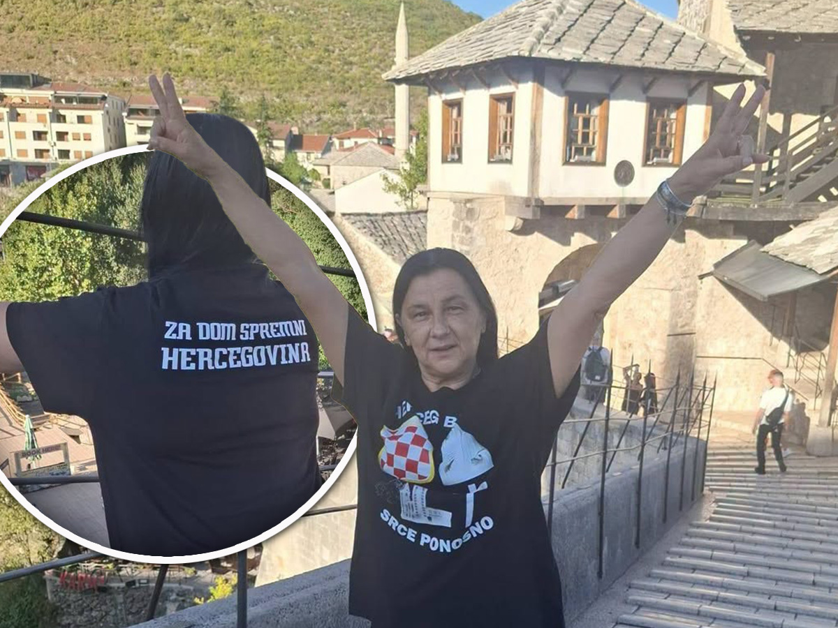 BOSANCI BESNI ZBOG SKANDALA Žestoka provokacija usred Mostara! Poznata Hrvatica sa natpisom "za dom spremni"