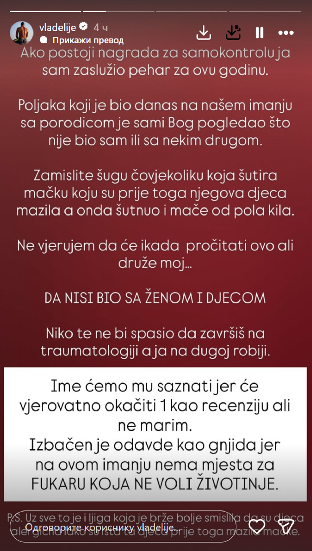 "Šutnuo je mače, evo slike monstruma" Vladimir Tomović izbacio gosta sa bazena, pa otkrio jezive detalje