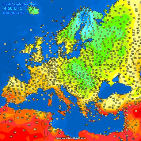 Tempetrature vazduha jutros u Srbiji, regionu i u Evropi