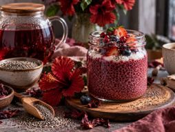 Čia semenke u čaju od hibiskusa