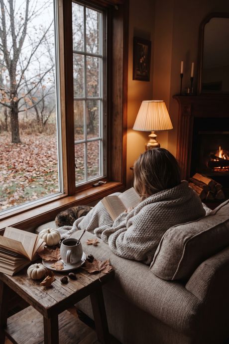 cozy, dnevna soba, jesen