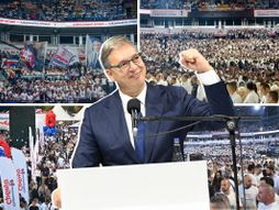 Aleksandar Vučić, Ujedinjena Srbija, predizborni skup u Areni