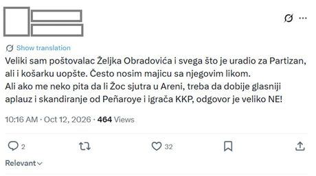 Željko Obradović, Tviter