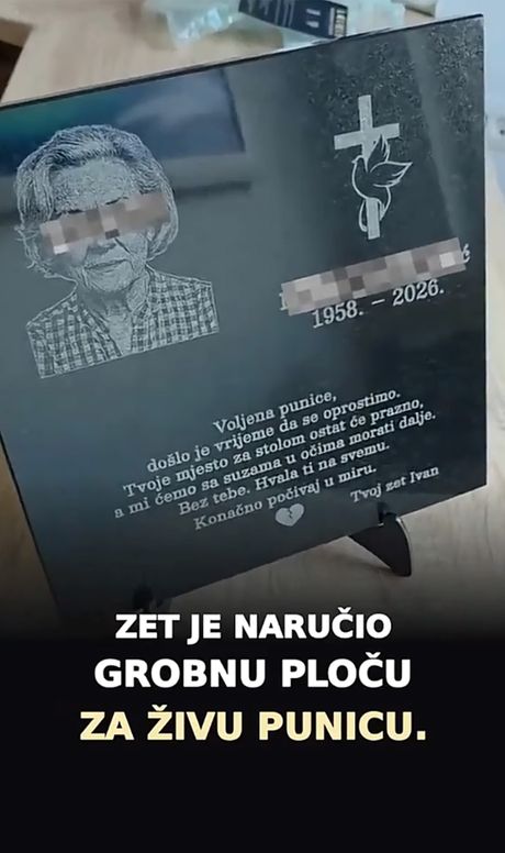 Zet napravio nadgrobni spomenik živoj tašti
