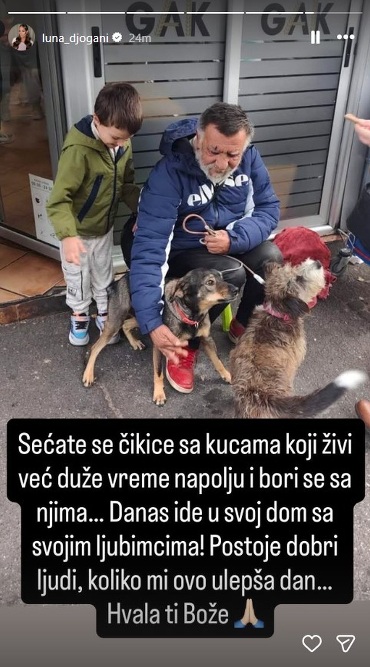 "Danas ide u svoj dom sa...": Luna Đogani objavila vesti o čiki sa kucama koji je rastužio ceo Beograd