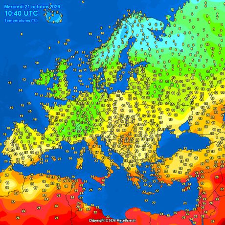 Temperature vazduha oko podneva