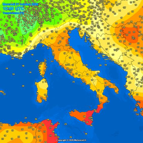 Temperature vazduha oko podneva