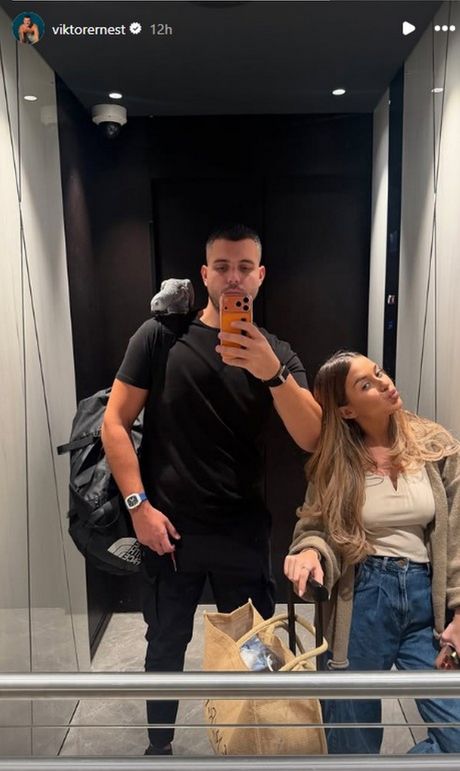 Viktor Živojinović sa devojkom
