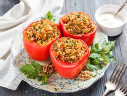 Vegan stuffed peppers, lunch, recipe