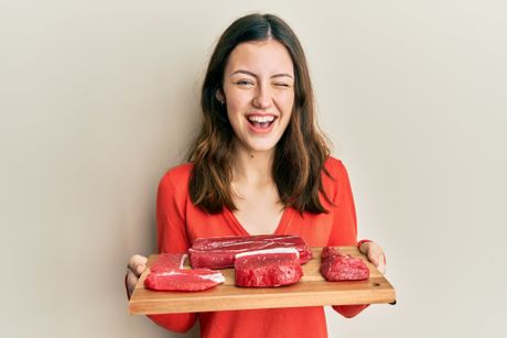 Girl, meat, raw meat
