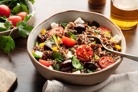 Quinoa salad, healthy Mediterranean lunch